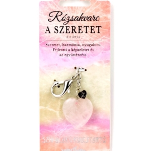 Rozenkvarc kristal u obliku srca