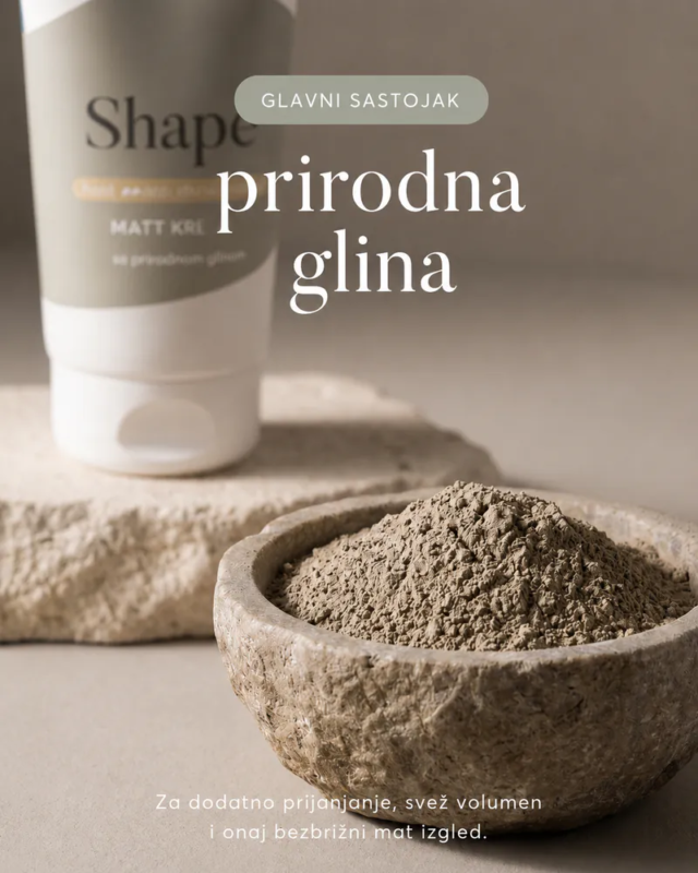 Prirodna glina kao glavni sastojak Shape Matt kreme za kosu
